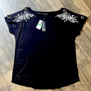 NWT cable & gauge cold shoulder top, L
